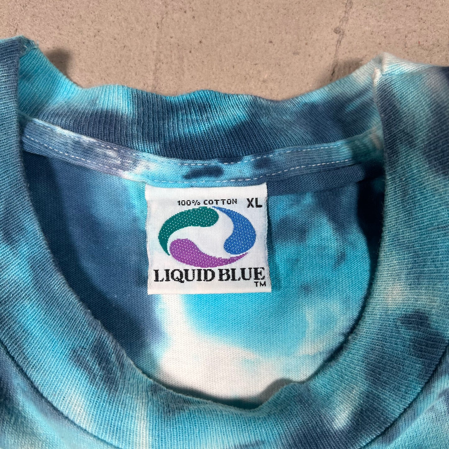 1994 Grateful Dead Snowboarding Winter Tie Dye Blue Tee Size XL USED v18039