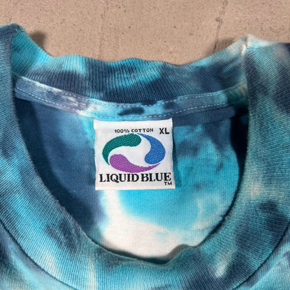 1994 Grateful Dead Snowboarding Winter Tie Dye Blue Tee Size XL USED v18039