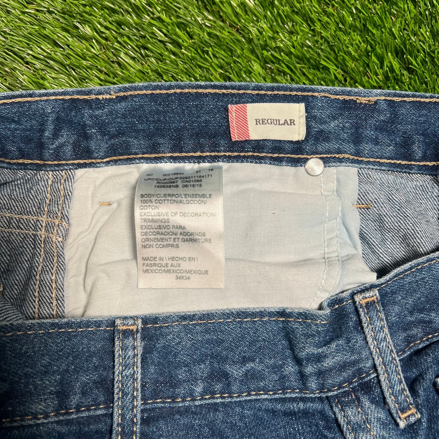 Y2K Dickies Work Wear Blue Jeans Size 34x34 USED v18075