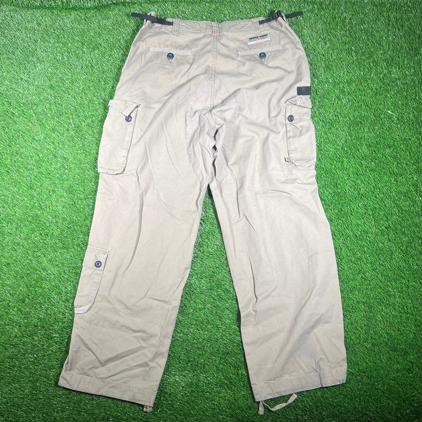 Y2K Triple Five Soul Tan Cargo Pants Size 36 USED v17904