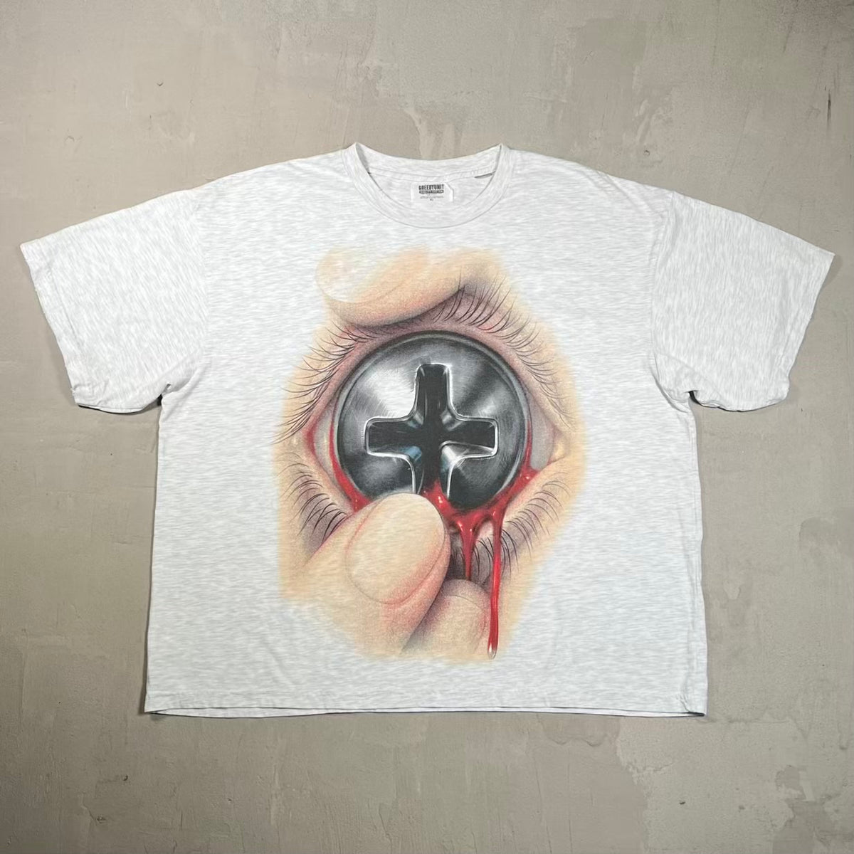 Greedy Unit Screw Eye Grey Tee Size XL NEW x18806