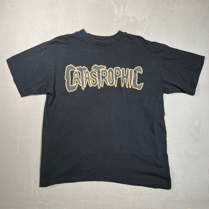 Y2K The Cleansing "Catastrophic" Black Tee Size Large USED v19430