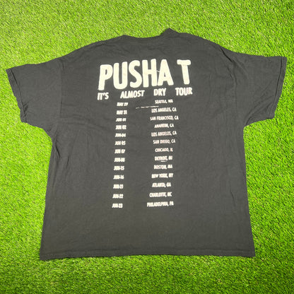 Pusha T "You Know Who the Villian Is" Black Tour Tee Size XXL USED x15435