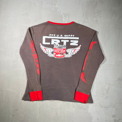 Corteiz Gasolina Brown Waffle Thermal Brown Size Large USED x18565