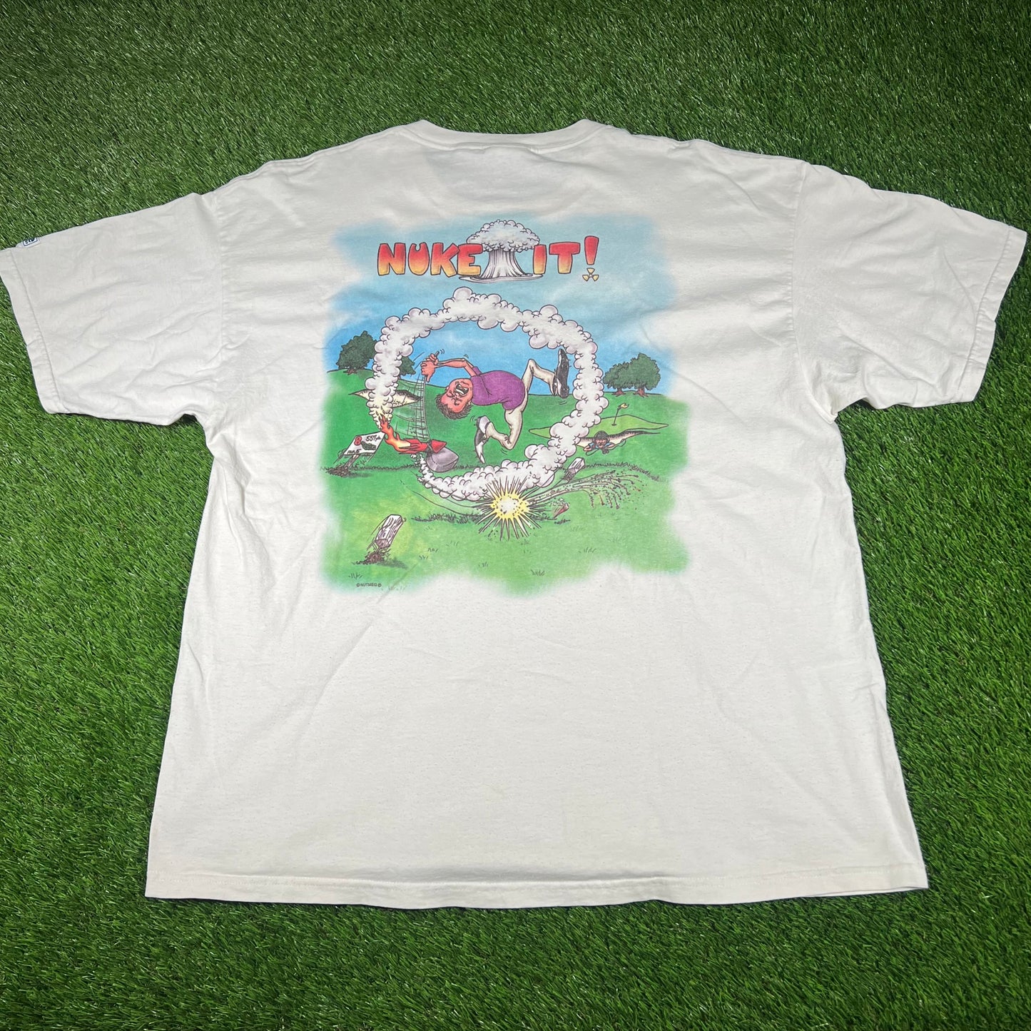 1990s Golf Duds "Nuke It" White Tee Size XXL USED v16817