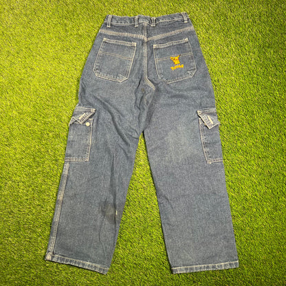 1990s Pokemon Bleu Max Blue Jeans Size XS USED v17936