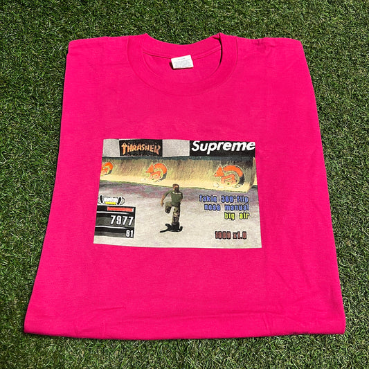 Supreme x Thrasher Pink Video Game Tee Size Large NEW x13882