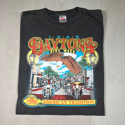 1995 Daytona Bike Week Tradition Black Tee Size XL USED v19084