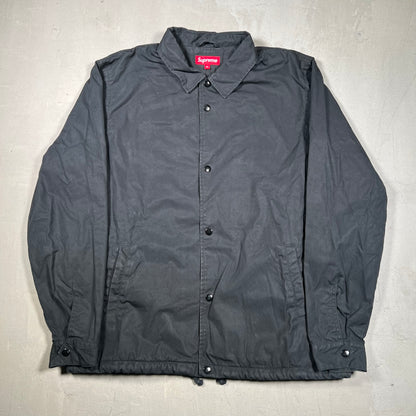 Supreme Coach's Jacket w/ Leopard Lining Black (2010) Size XL USED x17621