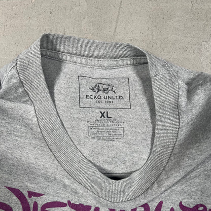 Y2K Ecko "Distribute" Disney Spoof Grey Tee Size XL USED v18975