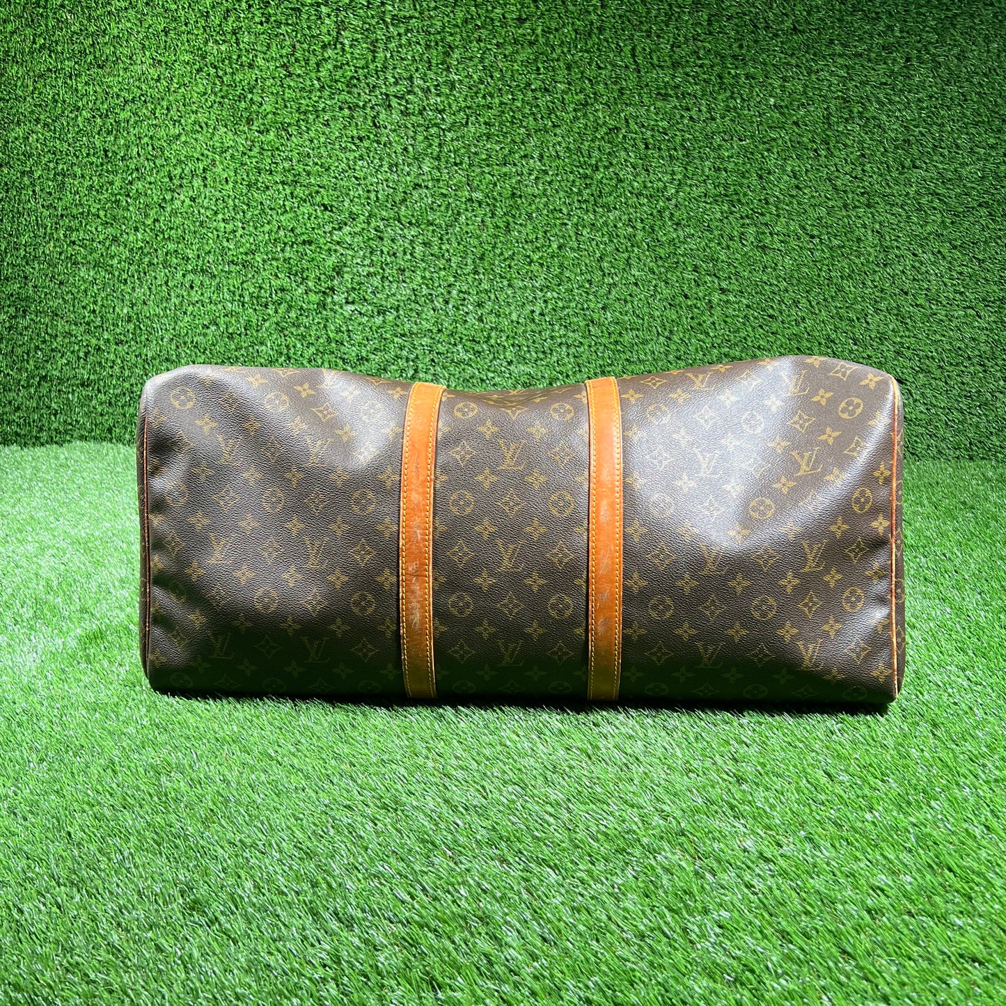 1990s Louis Vuitton Keepall Monogram Brown Duffle Bag USED x15436
