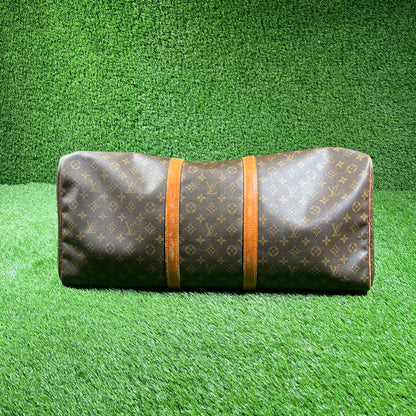 1990s Louis Vuitton Keepall Monogram Brown Duffle Bag USED x15436