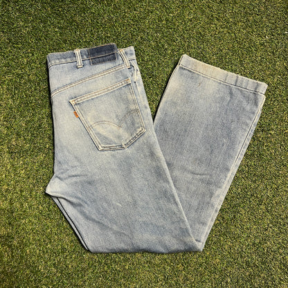 Levis 70s Big E Orange Tab Blue Jeans Size 32x29 USED v15896