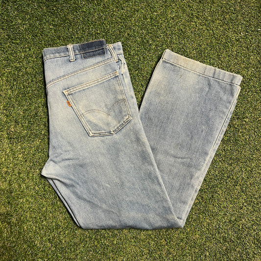 Levis 70s Big E Orange Tab Blue Jeans Size 32x29 USED v15896