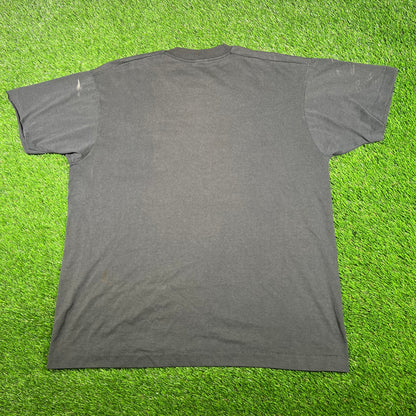 1990s Jungle Zookeeper Hungry Black Tee Size XL USED v17219