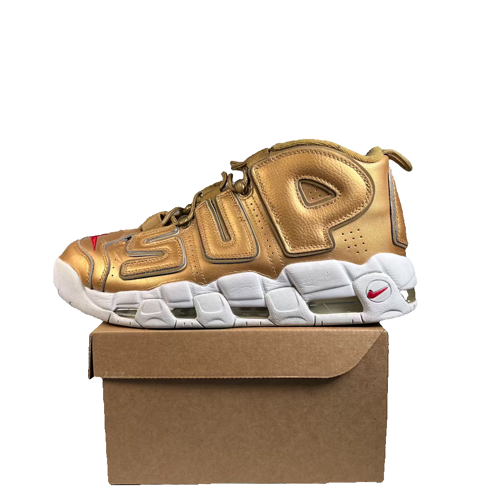 Nike Air More Uptempo Supreme Gold (2017) Size 11 USED s23445