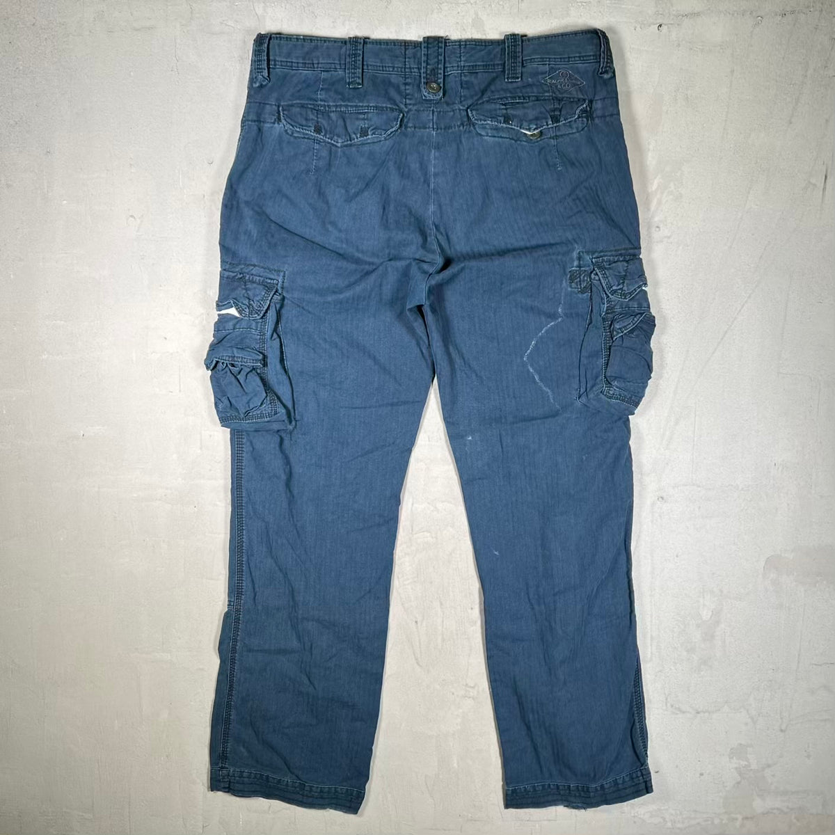 1990s Polo Ralph Lauren Navy Blue Cargo Pants Size 36x32 USED v20396