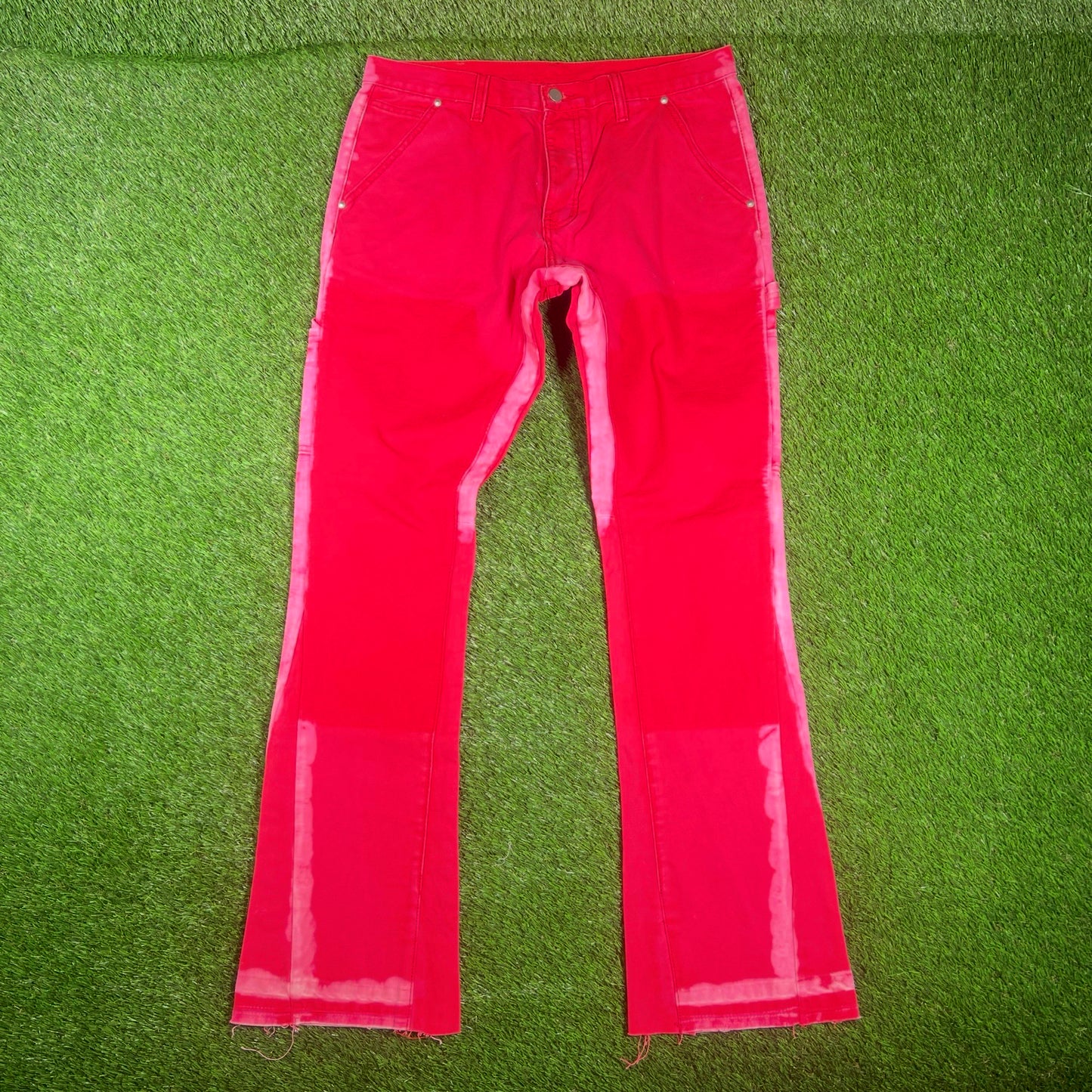 MNML Red Flared Workwear Pants Size 32 USED x15461
