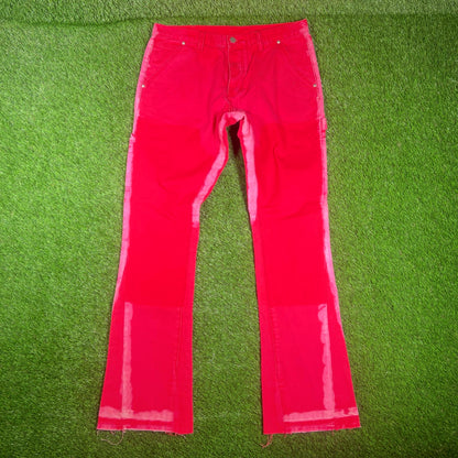 MNML Red Flared Workwear Pants Size 32 USED x15461
