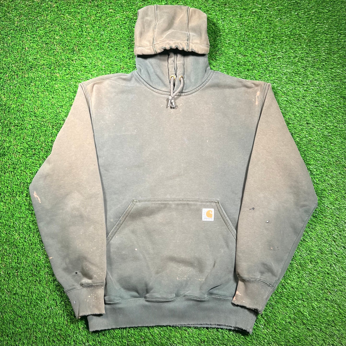 Y2K Carhartt Distressed Green Hoodie Size Large USED