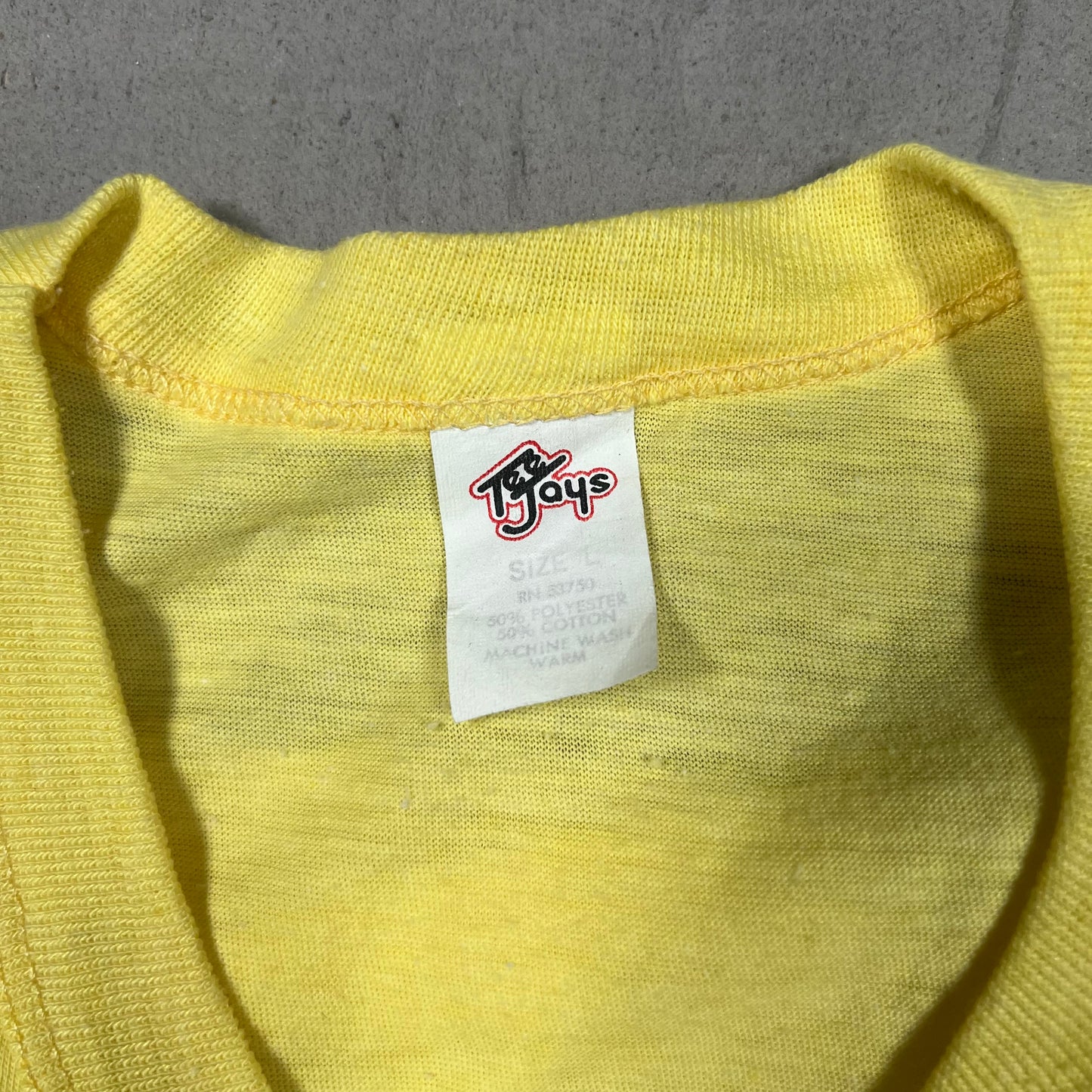 1980s Eagles The Long Run Yellow Tee Size Large USED v17087