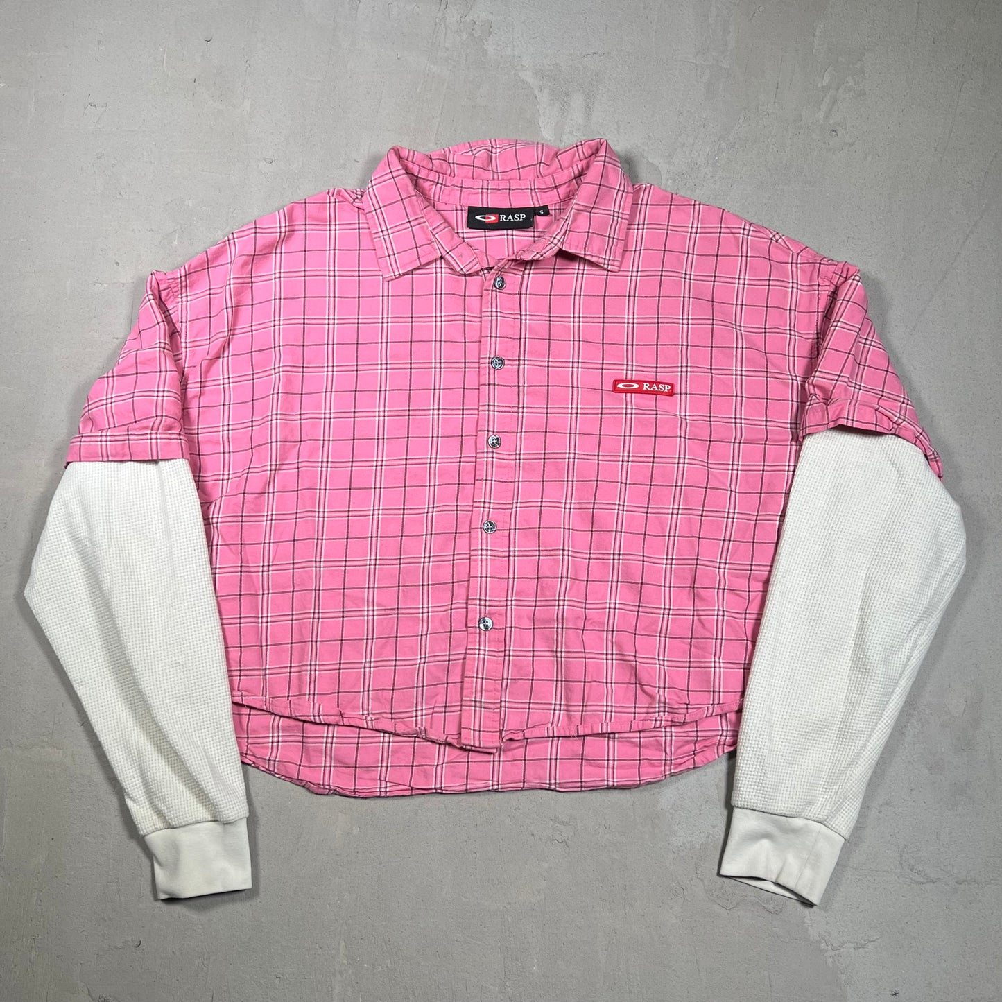 GV Gallery Raspberry Hills Pink Cropped Button Up Thermal Size Small USED x17391
