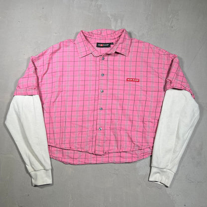 GV Gallery Raspberry Hills Pink Cropped Button Up Thermal Size Small USED x17391