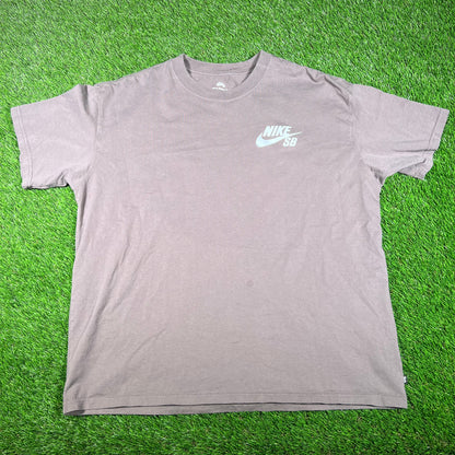 Nike SB Simple Logo Grey Tee Size XL USED v18095