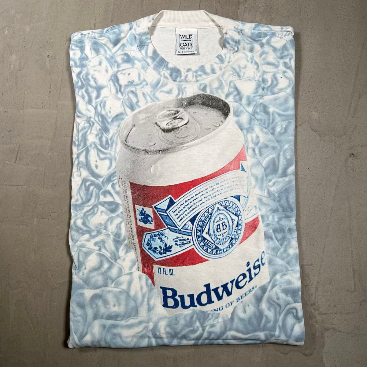 1992 Budweiser Can AOP Tee Size Large USED v19916