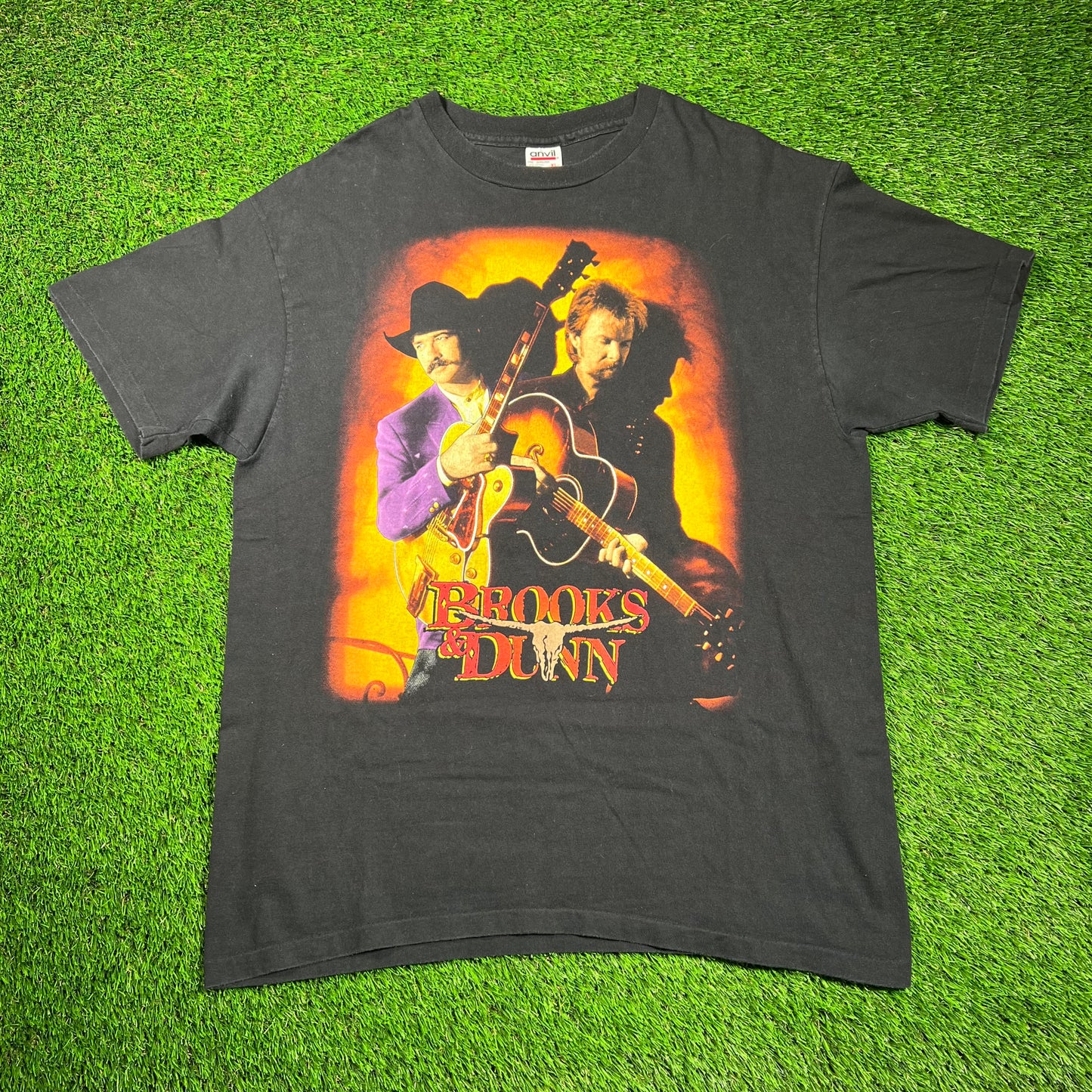 1997 Brooks and Dunn Tour of Fame Black Tee Size XL USED v18609