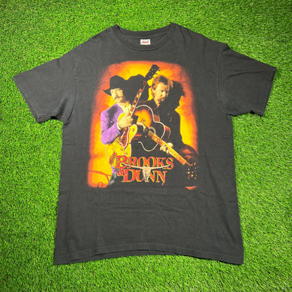 1997 Brooks and Dunn Tour of Fame Black Tee Size XL USED v18609