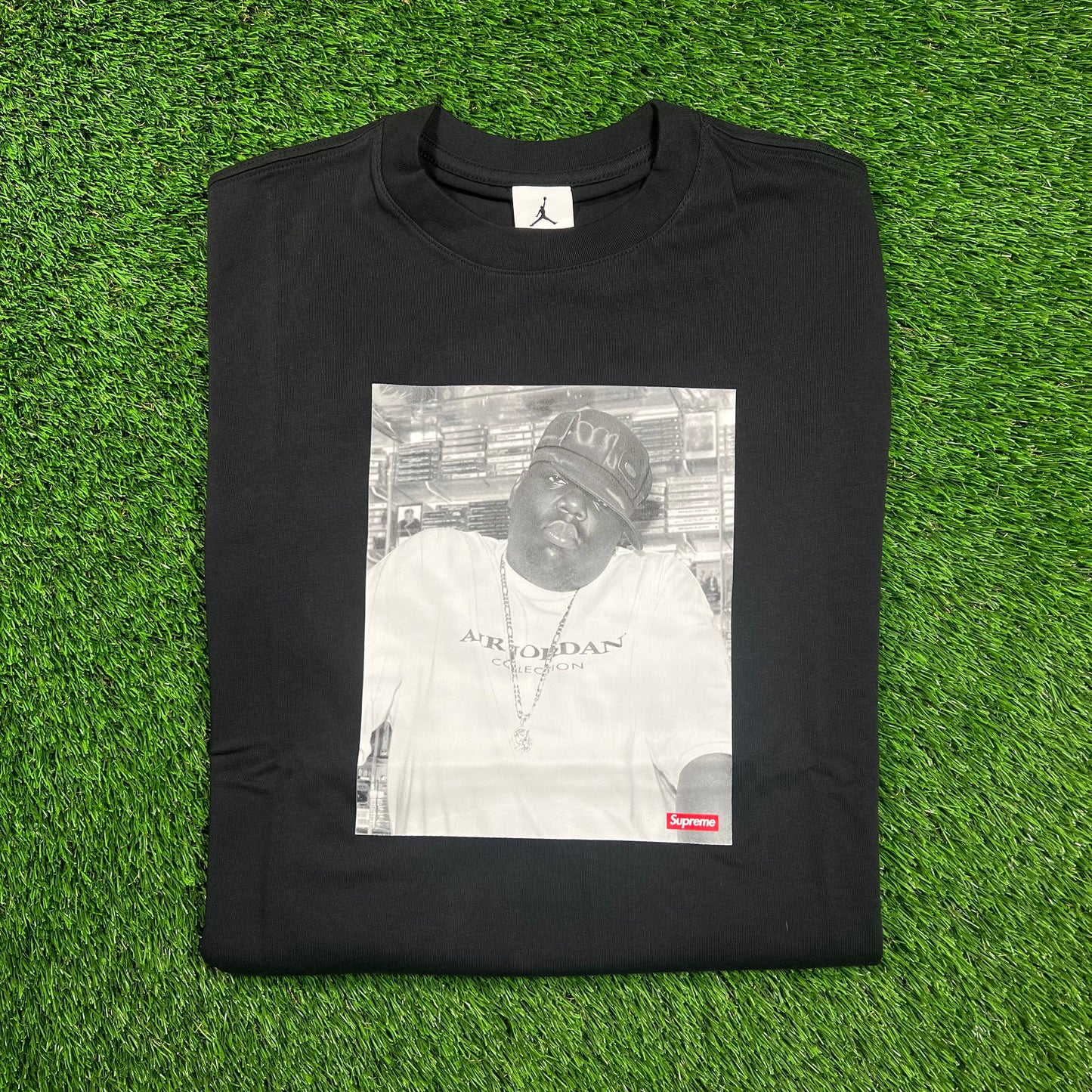 Supreme Jordan Biggie Black Tee (2024) Size Medium NEW x16396