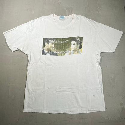 1997 Mind if I Smoke Care If I Die White Tee Size XL USED v20057