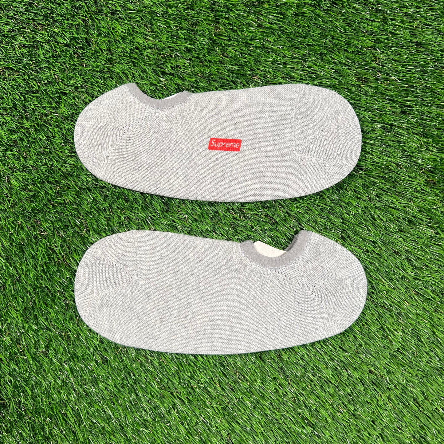 Supreme Grey No Show Sock 2pack (2015) NEW x16347