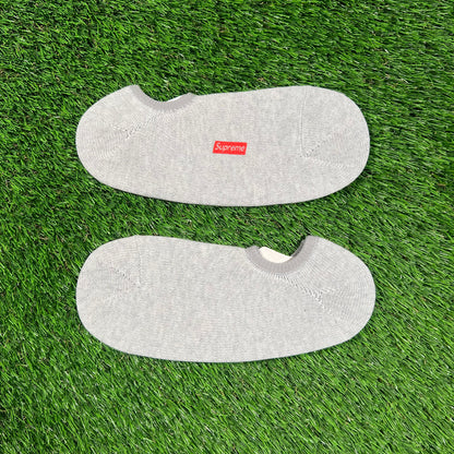 Supreme Grey No Show Sock 2pack (2015) NEW x16347