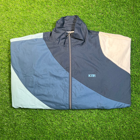 Kith Atlanta Blue Colorblock Windbreaker Size Medium USED x16864