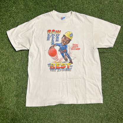 1990s BCW Brian Carson Williams Cartoon White Tee Size Large USED v16277