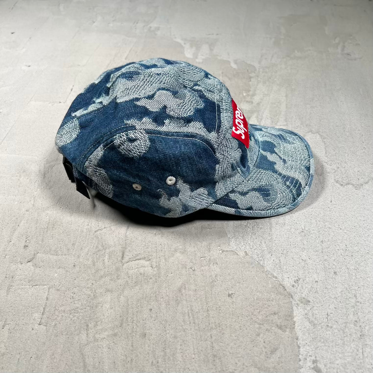 Supreme Flames Jacquard Washed Indigo Denim Hat (2023) USED x18704