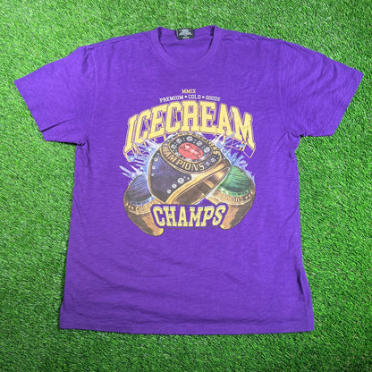 IceCream Purple Champion Ring Tee Size Large USED x16003