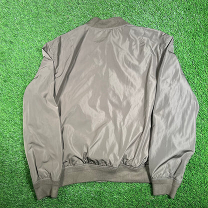Polo Ralph Lauren Olive Satin Bomber Jacket Size Large USED v18000