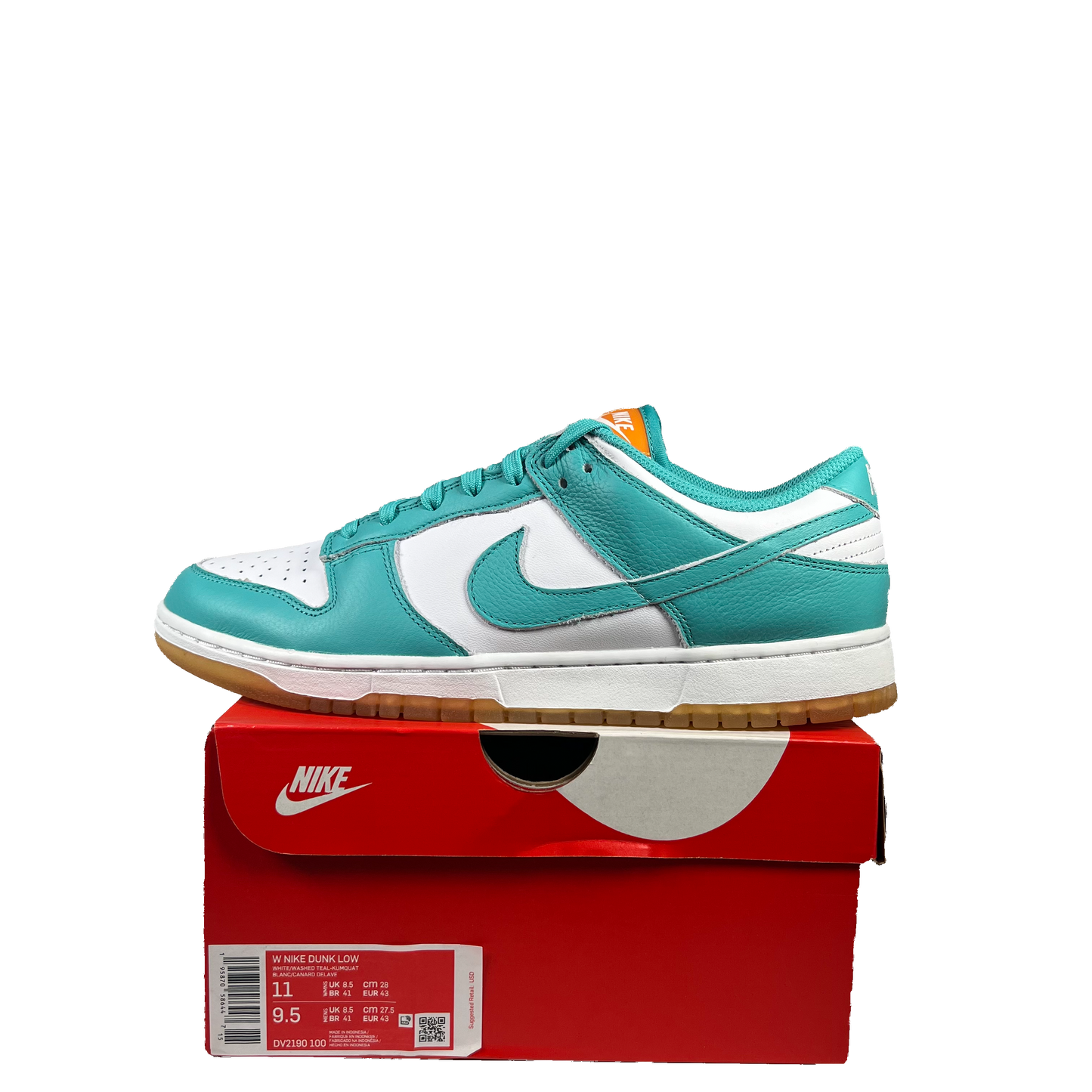 Nike Dunk Low Teal Zeal (2022) Size 9.5m / 11w NEW s19914