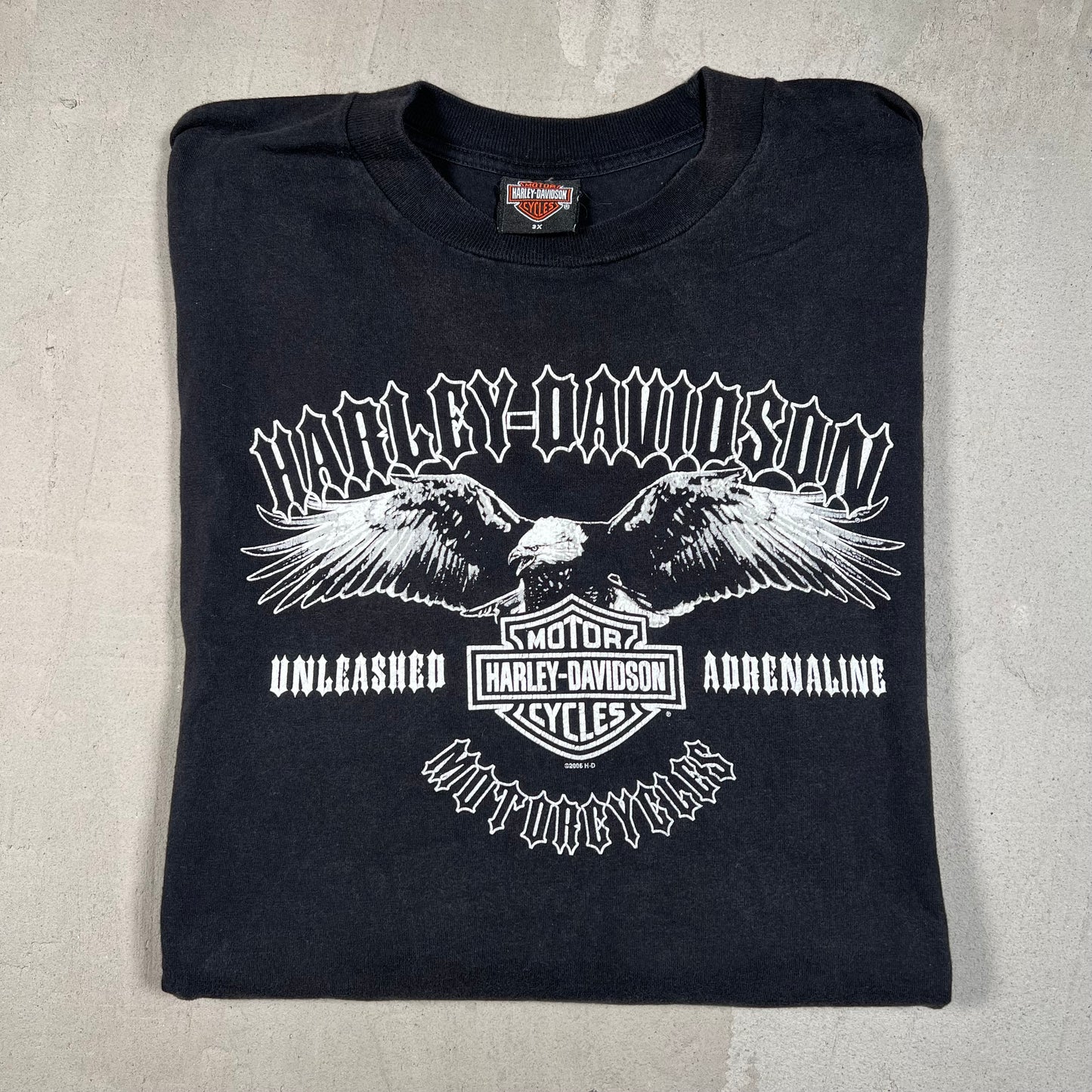 2006 Harley Davidson Black "Adrenaline" Tee SIze 3XL USED v19408