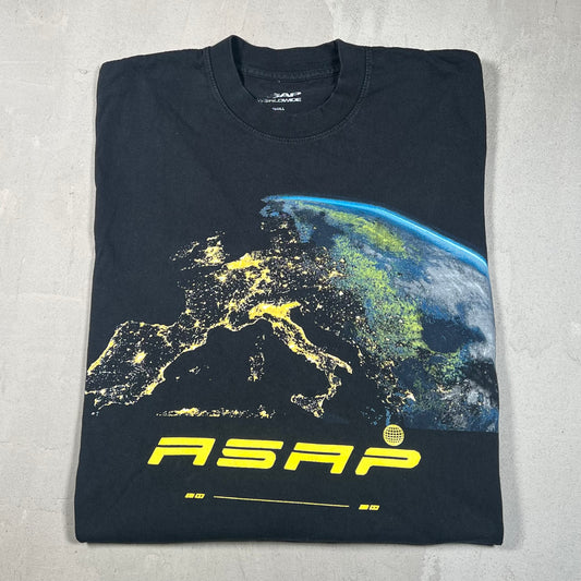 Asap WorldWide Globe Black Longsleeve Size Small USED x17214