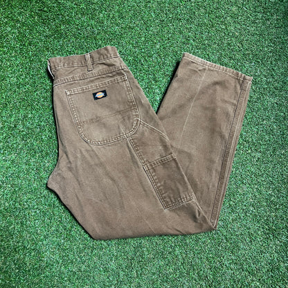 Dickies Brown Work Pants Size 34x32 USED v10921
