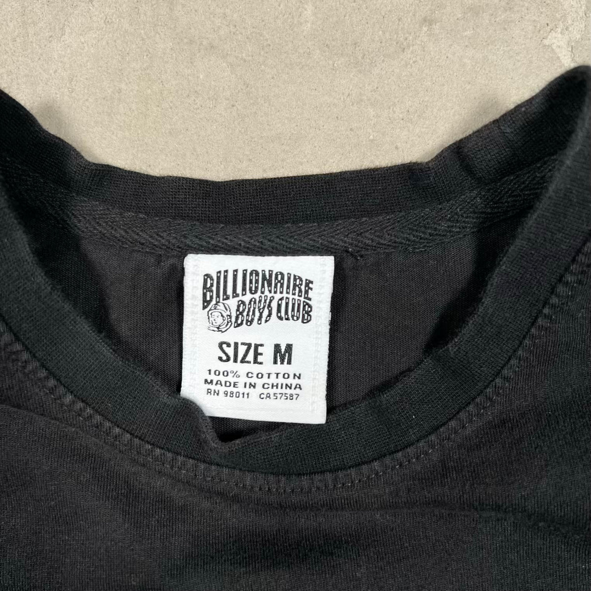 Billionaire Boys Club BBC Logo Black Tee Size Medium USED x18746