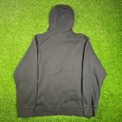 Nike Full Zip Black Logo Hoodie Size Large USED v17929