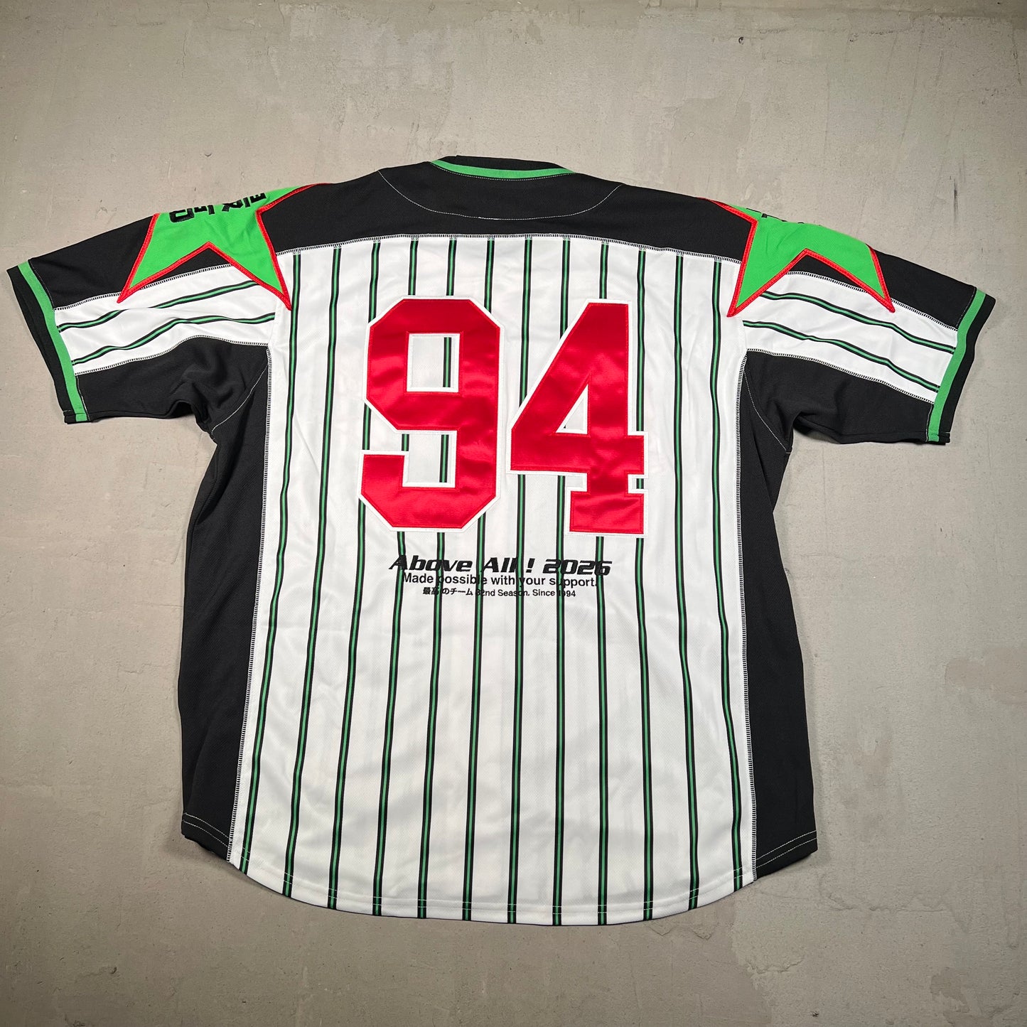 Supreme Stars Baseball Jersey White/Green Size Large NEW x17426