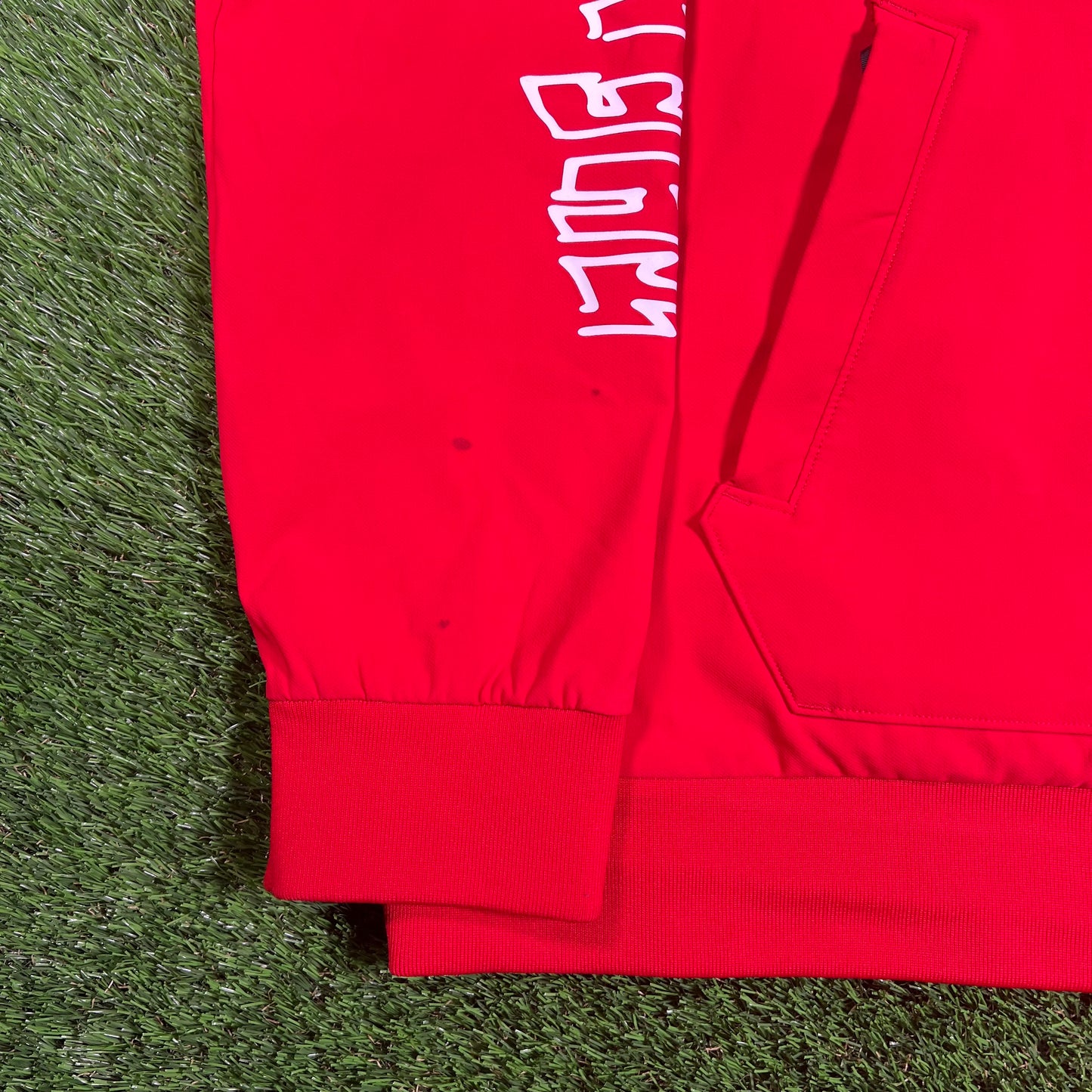 North Face Red Graphic Hoodie Size Large USED v17977