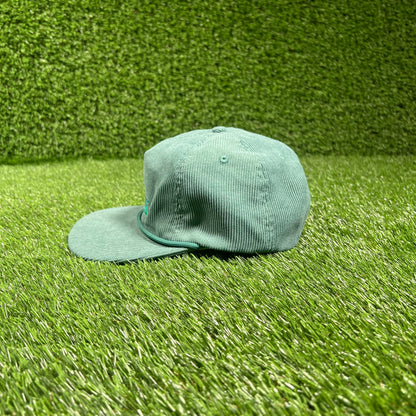 1980s Rolex Green Corduroy Snap Back Hat USED v18210