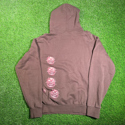 Travis Scott Brown Utopia Album Hoodie Size Large USED x15724